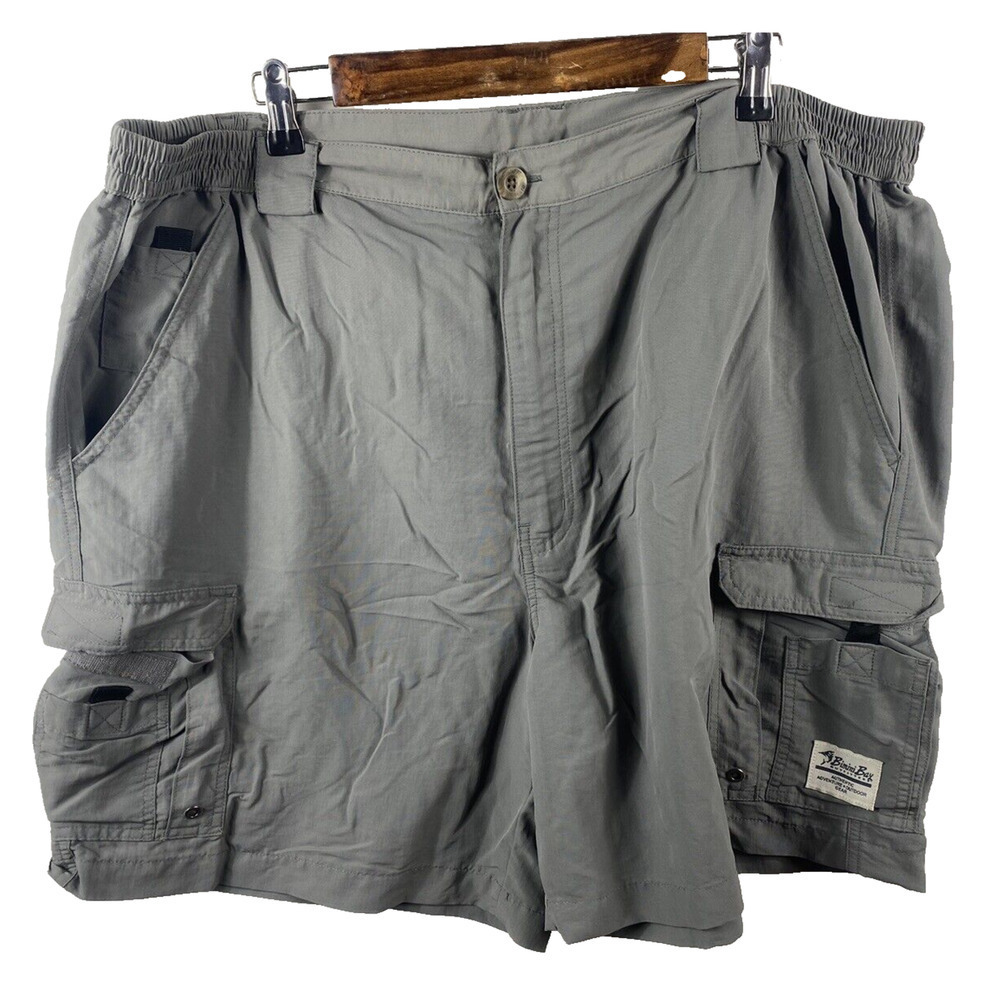 Bimini Bay Cargo Shorts Size 44 Mens 100% Nylon Gray Pockets Fishing Hiking